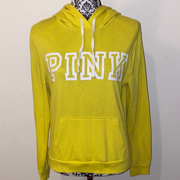 PINK Victoria's Secret Bright Yellow Hoodie - Picture 1 of 9